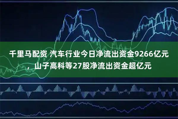 千里马配资 汽车行业今日净流出资金9266亿元，山子高科等27股净流出资金超亿元