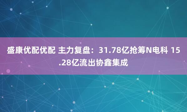 盛康优配优配 主力复盘：31.78亿抢筹N电科 15.28亿流出协鑫集成