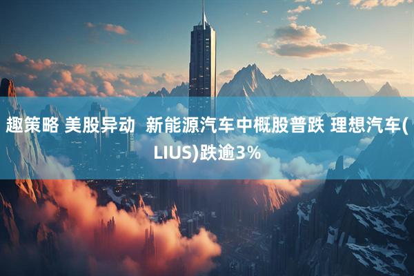 趣策略 美股异动  新能源汽车中概股普跌 理想汽车(LIUS)跌逾3%